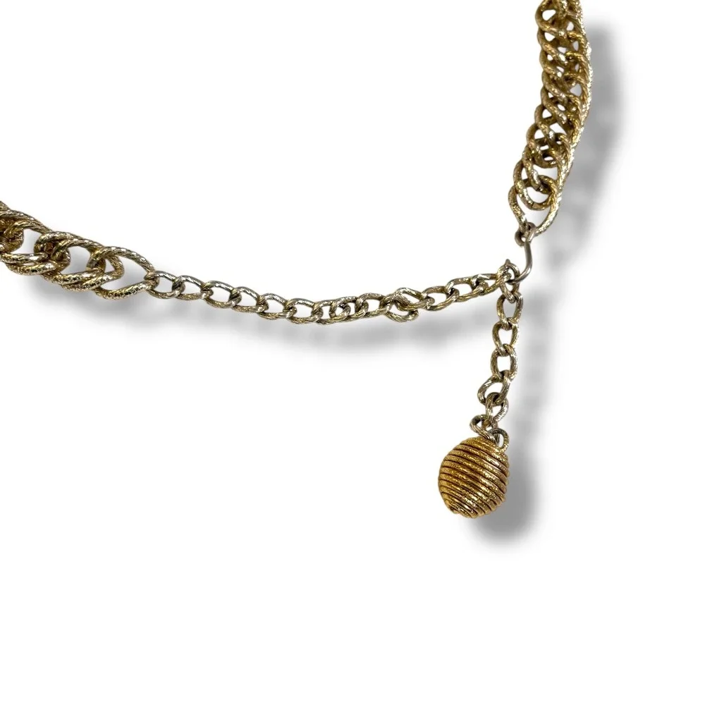 Vintage Retro Gold Toned Adjustable Metal‎ Chain Belt 30 to 36in
